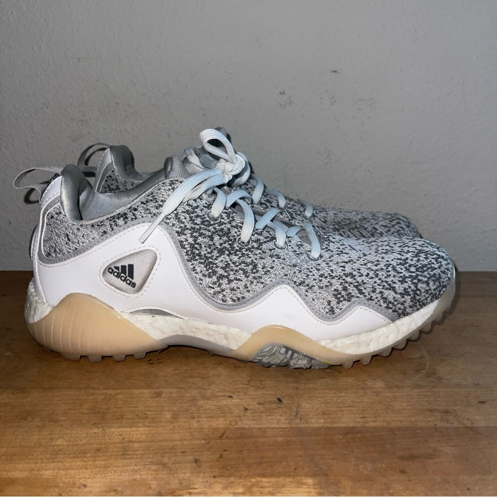 Adidas CODECHAOS 21 Spikeless Waterproof Golf Shoes Gray White FW5613 Men's 7.5